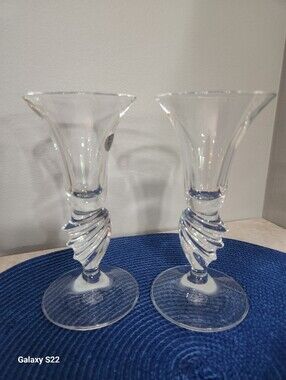 Set Of 2 Ziesel Papillon Candlesticks